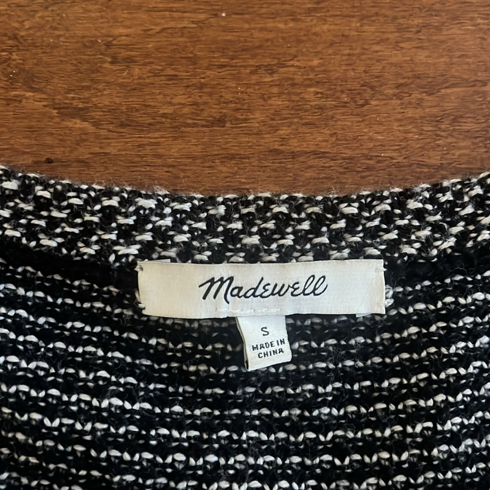 Madewell Crewneck Knit Sweater Marled Black Size S - Picture 5 of 10